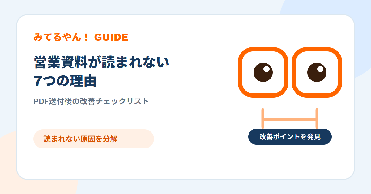読まれない営業資料を見直すみてるやん！のキャラクター